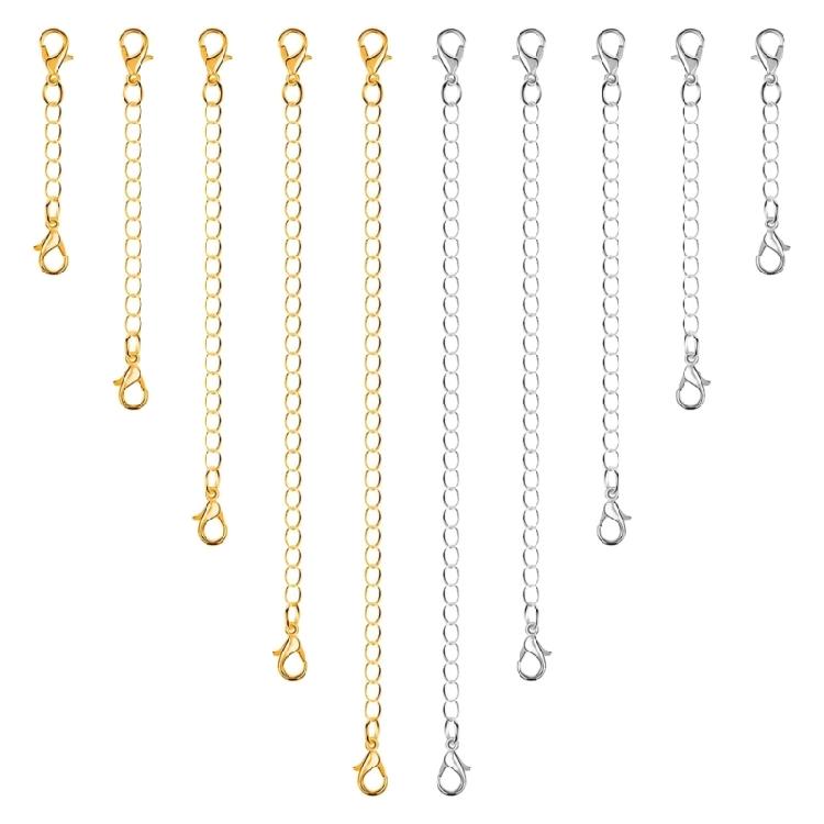 

10Pcs Chain Extenders Jewelry Delicate Choker Extender Tail Chain Double Clasp 1