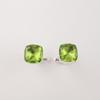 Natural Peridot Gemstone 925 Sterling Silver Handmade Jewelry Cushion Cut Cufflink 1" For Men's Shirt CL-9-9