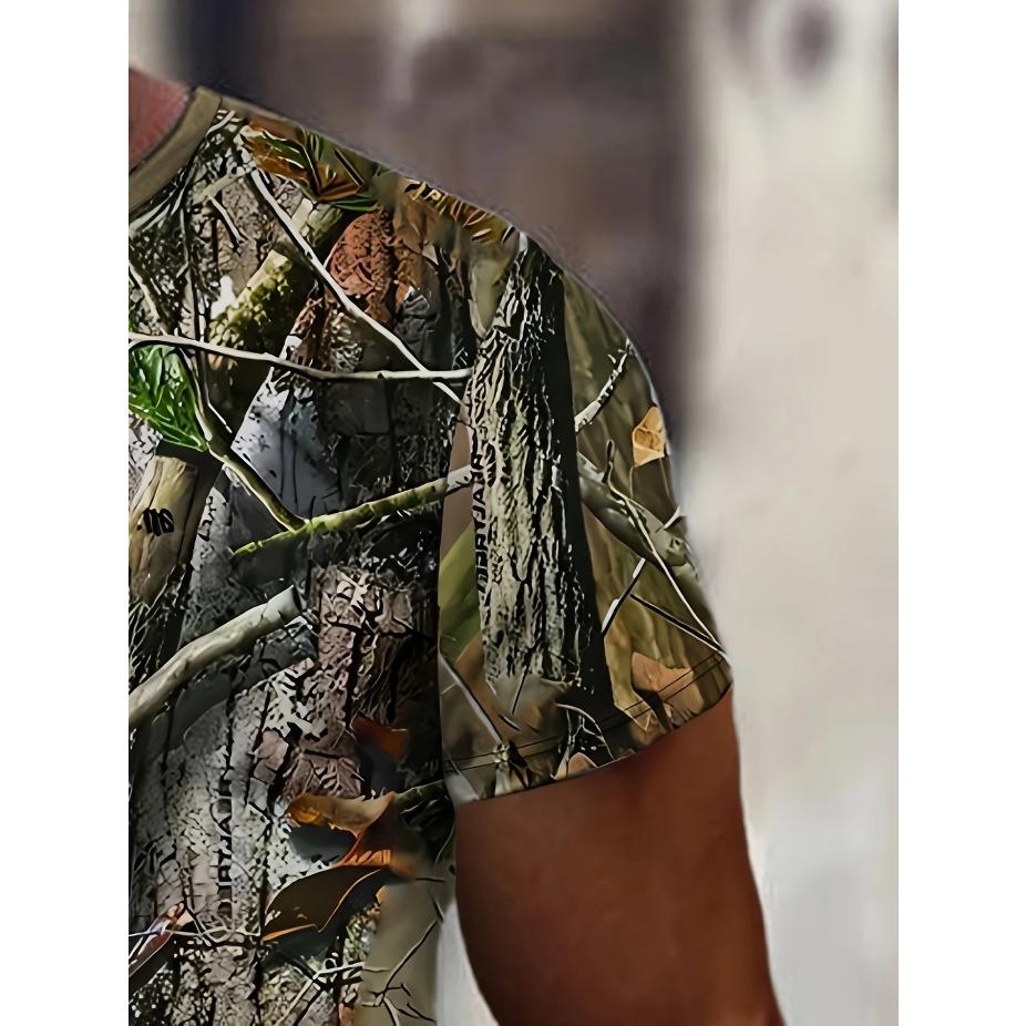 Men's 3D Printed Oil Painting T-Shirt - Vibrant Abstract Art Casual Short Sleeve Crew Neck Summer Top Polyester Bold Color Gradient Pattern, T Shirt