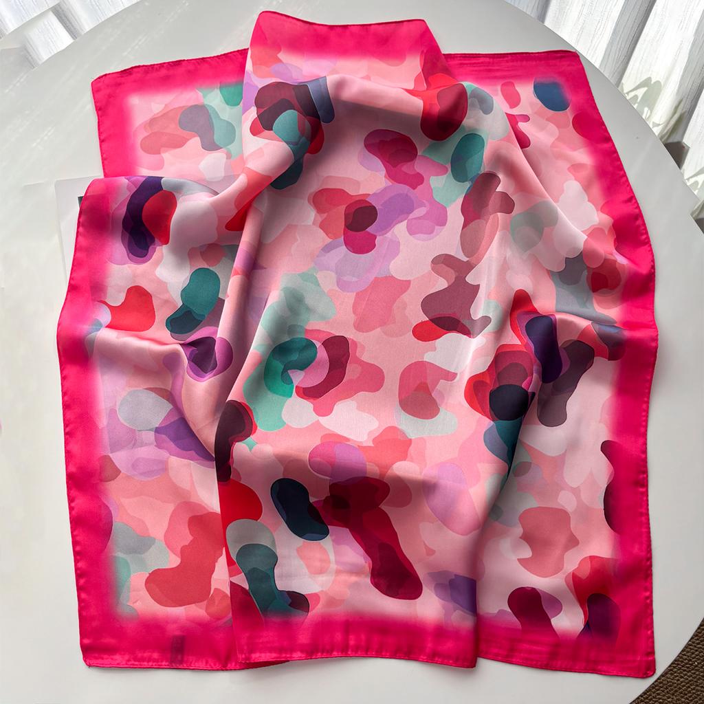 Luxury Color Square Scarf For Women Imitation Silk Scarves Bandanas Fashion Hijab Neckerchief For Beach Elegant Shawl Wraps