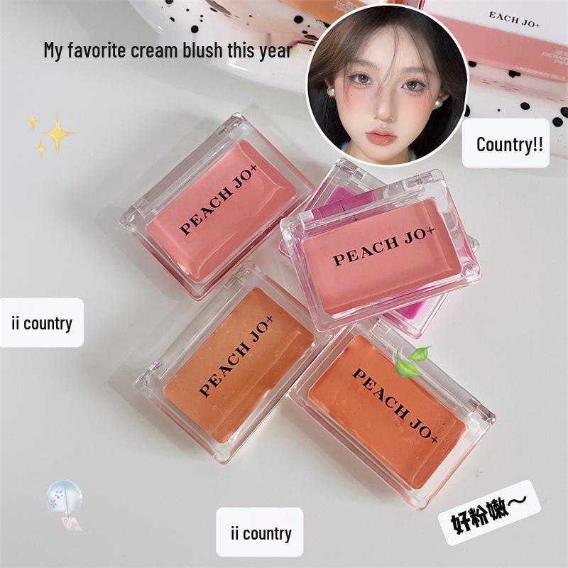 PEACH JO+ Korean Style Dopamine Cream Blush Palette: Multi-color Blush, Highlighter, and Brightening Palette for Women.