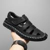 Summer Men's Leather Shoes Male Sandals Handmade Hollow Flats Quick Dry Wading Shoes