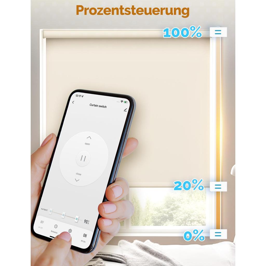 WiFi Smart 2.5D Arc Glass Touch Panel Curtain Switch for Roller Blinds Shutters APP Remote Control Work With Alexa Google Home