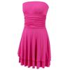 Women Strapless Mini Dresses Ladies Elastic Waist Clubwear Party Pleated Dress Vestidos