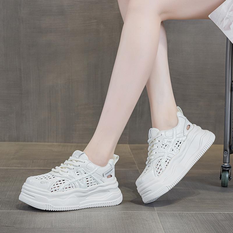 Summer new hollow dad shoes women's breathable casual thick baseplate shoes 9888