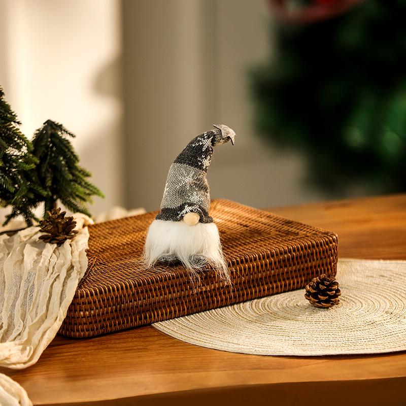 Knitted Christmas Gnome Ornament with Lights
