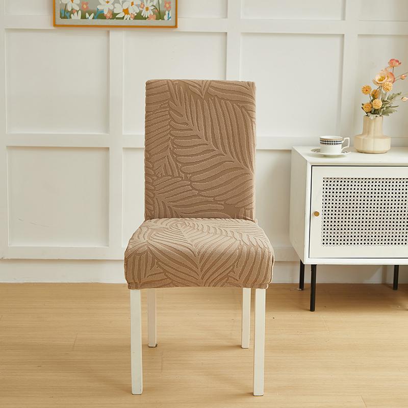 

1/2/4/6pc Stretch Chair Cover Dining Room Soft Elastic Leaves Pattern Jacquard Chair Slipcover For Home Hotel Restaurant Banquet 1 piece