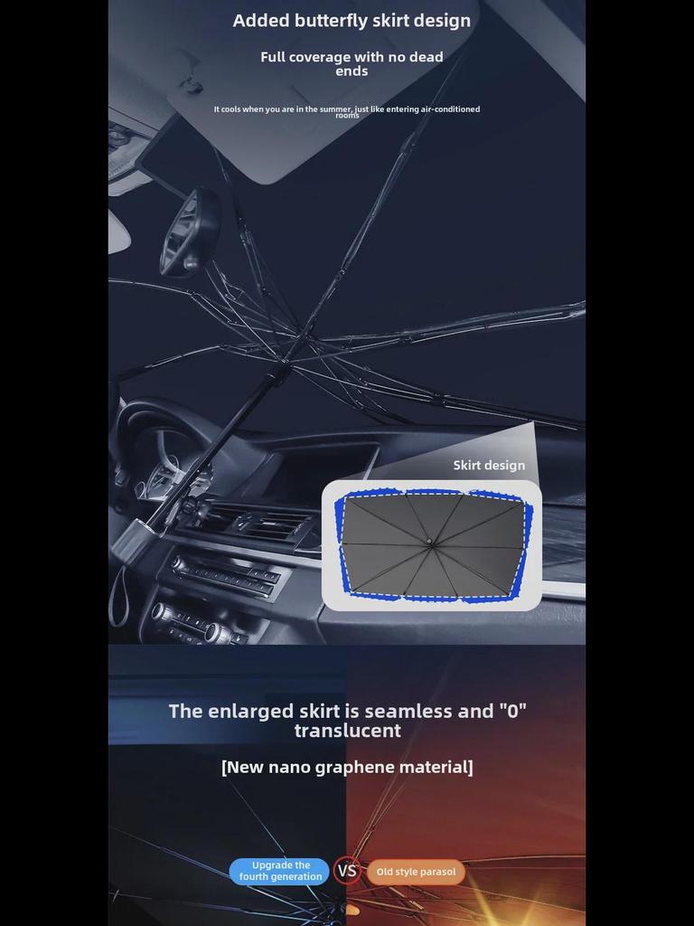 MG Car Sunshade Umbrella for Front Windshield: Compatible with ONE, MG5, MG6, MG7, HS, ZS Models.