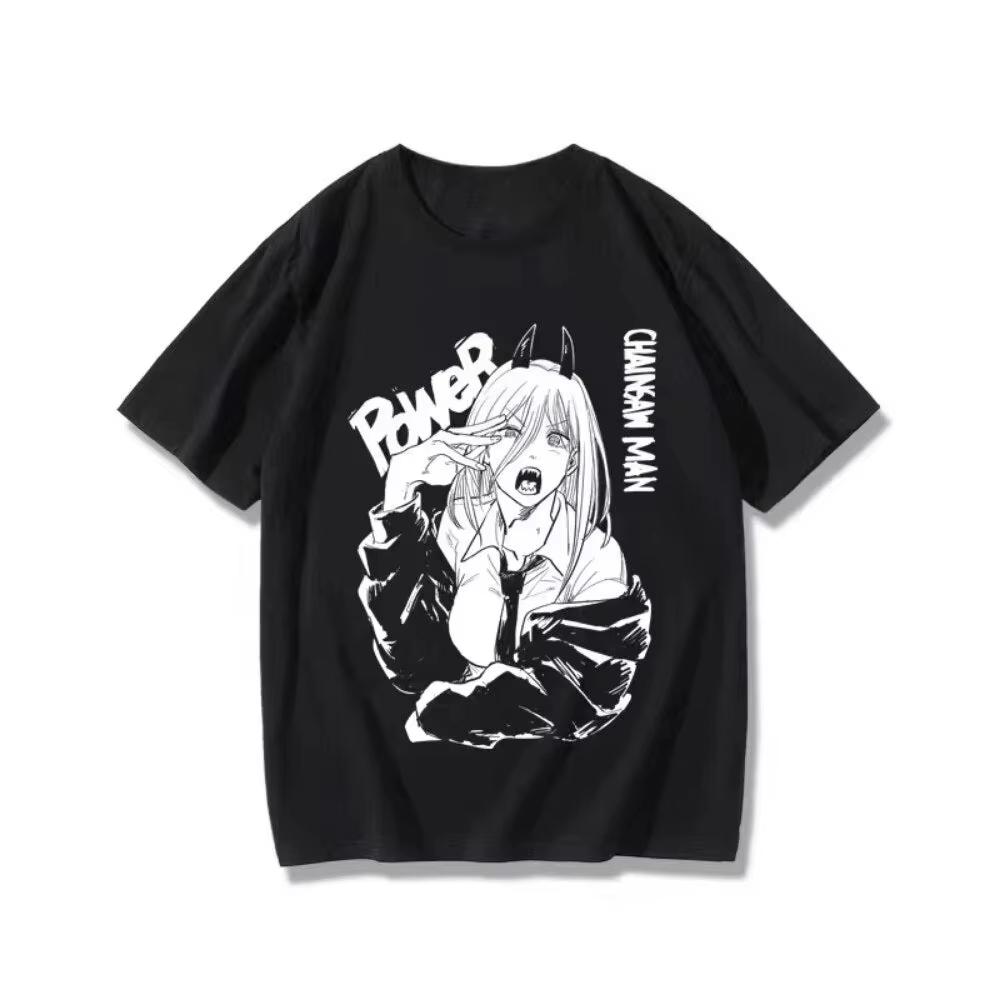 

2026 New Chainsaw Unisex Power Anime Printed Short Sleeve Tshirt Unisexs and Womens Tshirt Unisexs Top Sports Tshirt Harajuku Tee 4XL