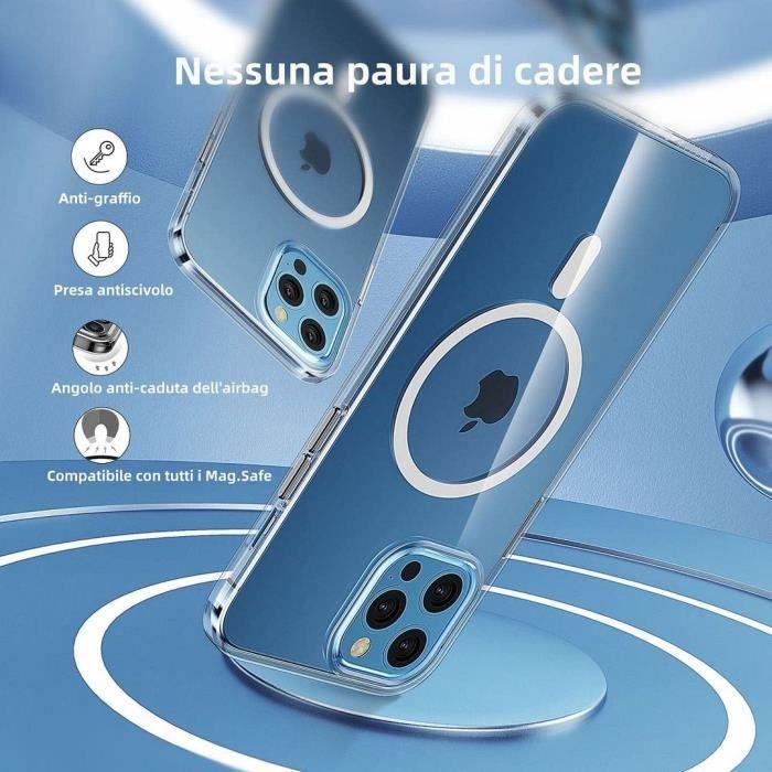 Protective Case - E.F.CONNECTION - for iPhone 12 Pro - Transparent - Magnetic - Tempered Glass Included