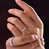 Fashion Crystal Waterdrop Pendant Rings For Women Vintage Gold Color Pull Adjustable Beaded Ring Waterproof Zircon Gifts