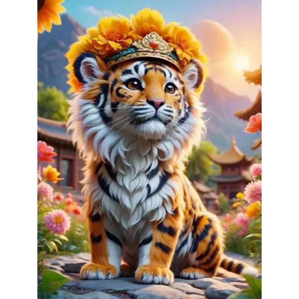 

DIY Повний круглий алмазний живопис Вишивка хрестиком 3D милий кошеня тваринна сцена Маленька квітка домашнє декоративне мистецтво Алмазний живопис 5d алмазний живопис Full Square 30X42.5CM