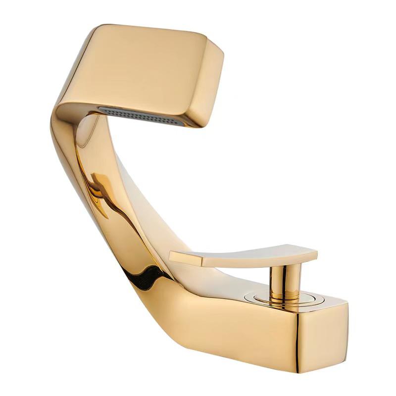 Modern RV Single-Handle Single Hole Bathroom Faucet Brushed Gold Ceramic Valve Core Made of Brass (Gold,Brass) золотой