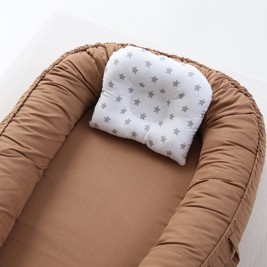 Portable Hemay Solid Color Folding Baby Nest Bed, Removable Bionic Travel Baby Bed