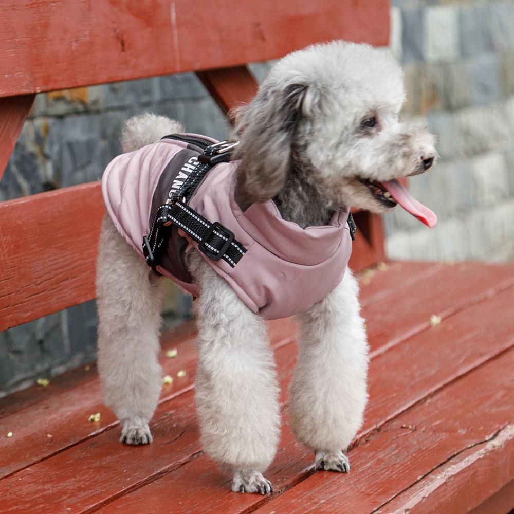 1pc Winter Warm Dog Coat Jacket with Harness Pet Outdoor Jacket Dog Autumn and Winter Clothes for Medium Small Dogs Cats