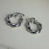 925 Sterling Silver Earrings For Women Trendy Geometric Retro Twist Earring Jewelry Prevent Allergy Party Gift Accessories