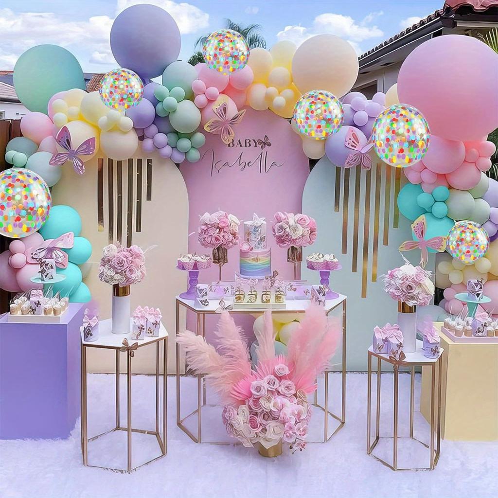 30 Stück Mehrfarbig Regenbogen Macaron Ballons Set für DIY Partydekoration Geburtstag Erwachsener Hochzeit Babyparty