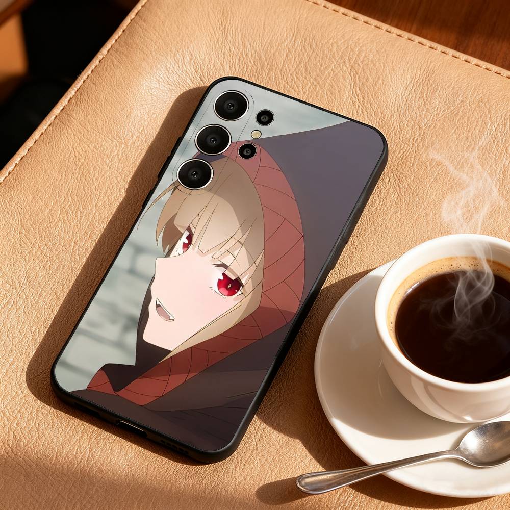 Anime S-Spice and W-Wolf Phone Case For Samsung S26,S25,24,23,22,30,21,10,9,Ultra,Plus,Lite,Black Soft Case