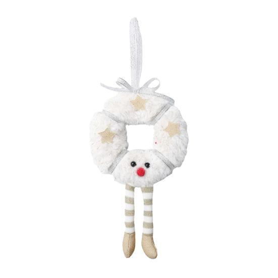 Decorative Ornaments for Garlands Fluffy Christmas Hanging Ornaments, Small Wreath/Tree Plush Doll Pendant, Winter Xmas Cute Pendants Trees
