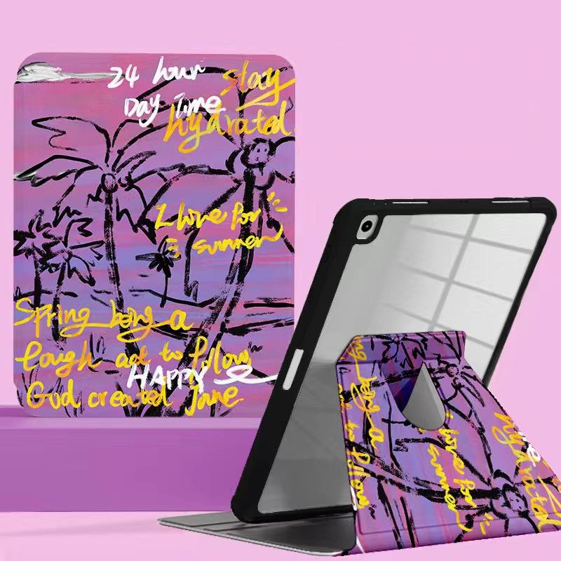 

Для iPad 2022 10.9 2021 2020 Pro Graffiti Coconut Palm обертається на 360 градусів акриловий чохол проти падіння для iPad Air 4 5 Mini 6 Shell iPad 2017 9.7