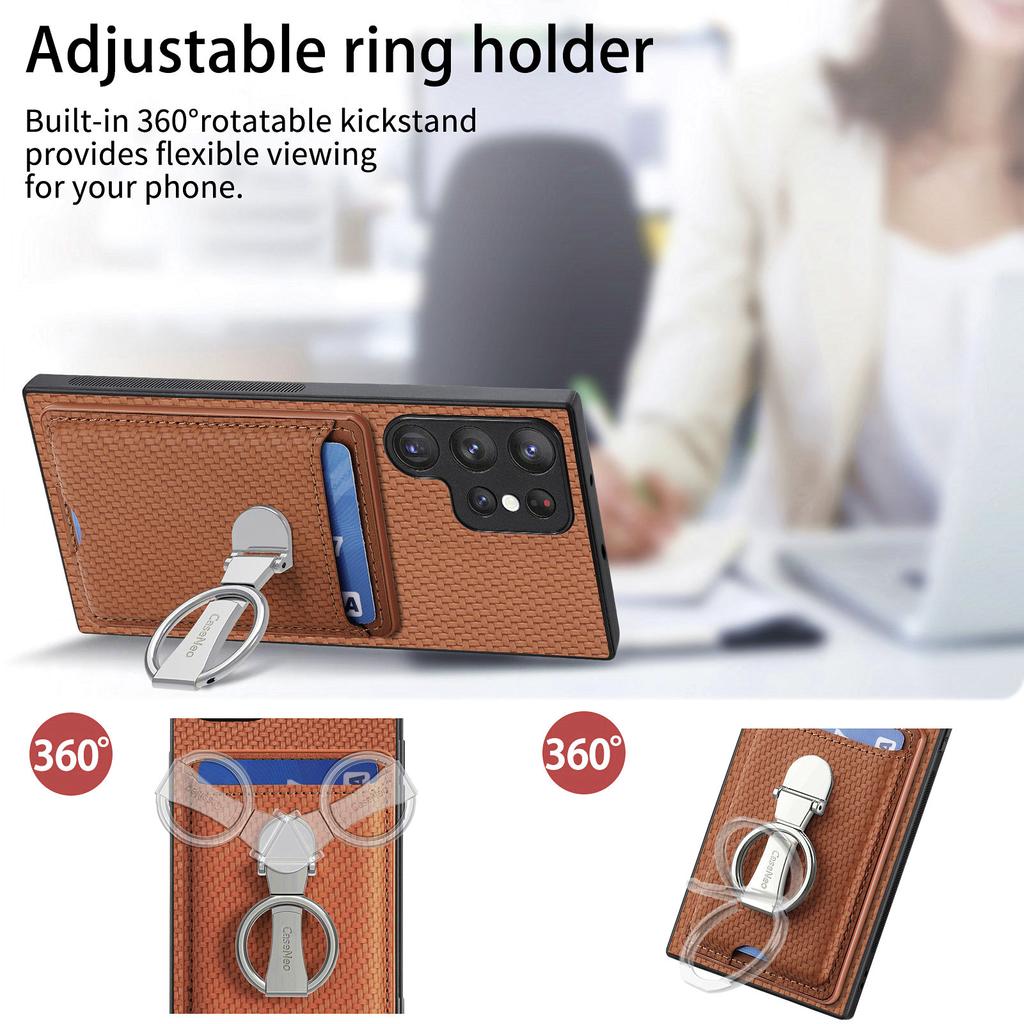 Geldbörse Kartenfach Tasche Hülle für Samsung Galaxy S23 Ultra S22 S21 Plus S20 FE A14 A54 A34 A53 A12 A23 Faltbare Hülle mit Ringhalter