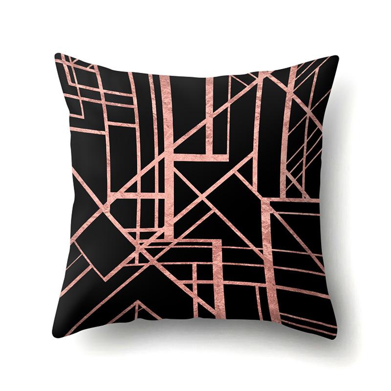 Polyester Pillow Case Automobile Decoration Home Printed Pillow Case Automobile Sofa Simple Waist Cushion Cover