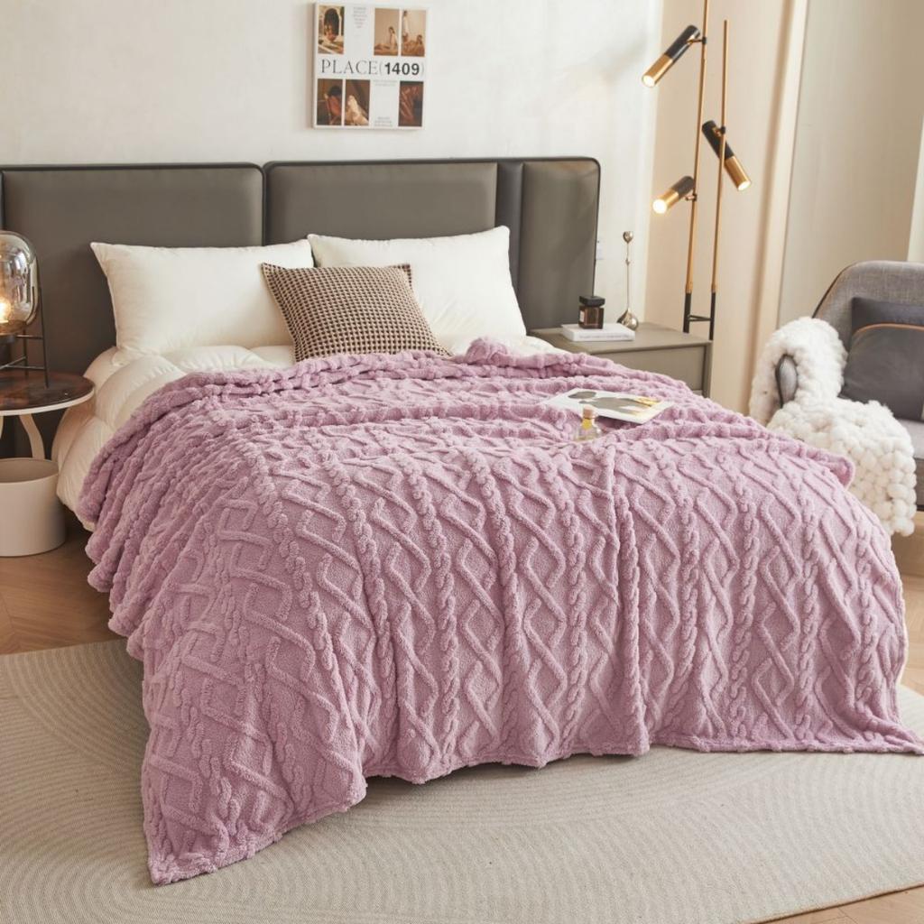 Tafu Velvet Thickened Jacquard Coral Fleece Blanket Flannel Blanket Cover Blanket Gift Air Conditioning Blanket