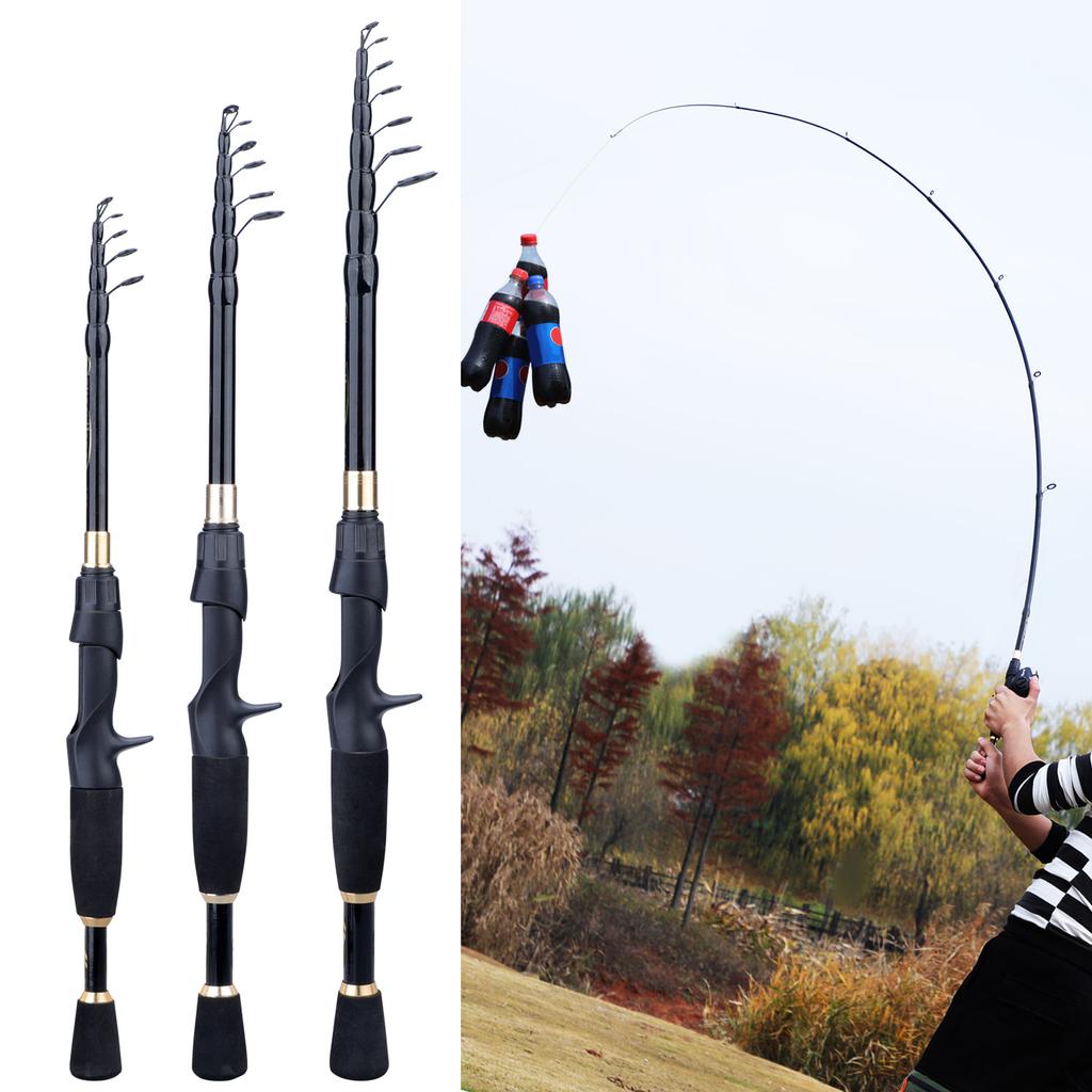 Sougayilang 1.8-2.4m Cannes à pêche télescopiques Ultra légères Spinning Casting Canne en carbone Accessoires de pêche Poids du leurre 10-30g