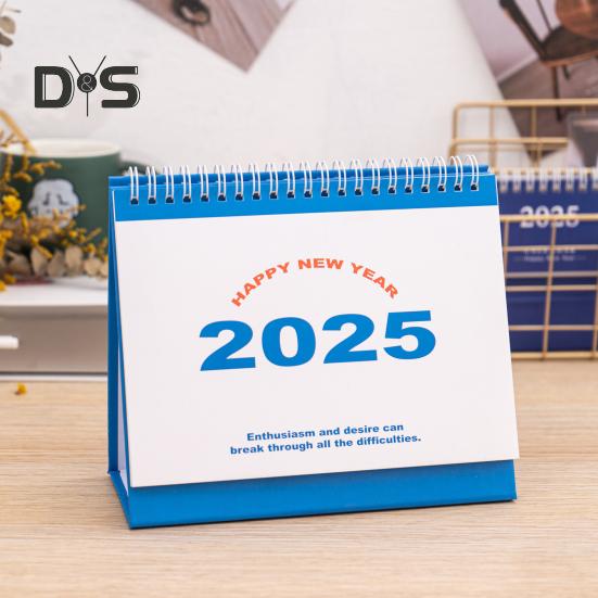 2025 Small Desk Calendar Standing Flip Desktop Calendar Monthly Planner Time Management Organizer for Home Office School