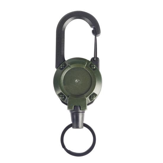 1/8Pcs Retractable Keychain with Steel Wire Rope Carabiner Badge Reel Holder Clip Key Ring Heavy Duty Outdoor Camping Climbing Anti-lost Buckle