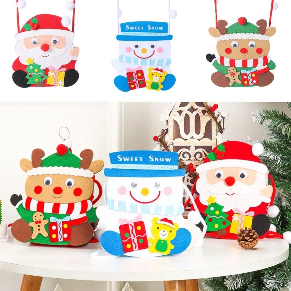 

С Рождеством и Рождеством, сумка через плечо, сумка для конфет, сумка из материала «сделай сам», детская/детская сумка