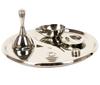 IBA Indianbeautifulart Indian Decorative Puja Plate Stainless Steel Traditional Handcrafted Thali Set For Arti With Accessories Religious Spiritual