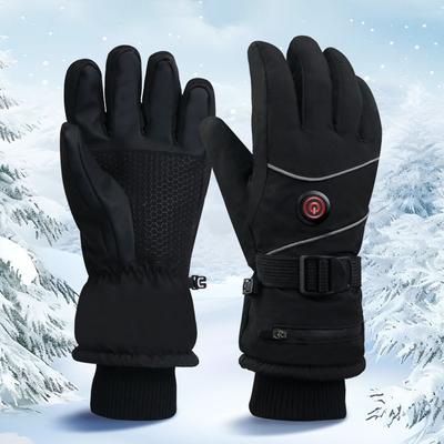 Heated Motorcycle Gloves DC Plug Waterproof Heated Gloves Heating Thermal Gloves Touch Screen Winter Ski Gloves for Women Men