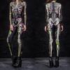 Unisex Cyber ​​Punk 3D digitální tisk Halloween Party Role Play Outfit Ženy Muži Cosplay Kostýmy Karnevalová kombinéza