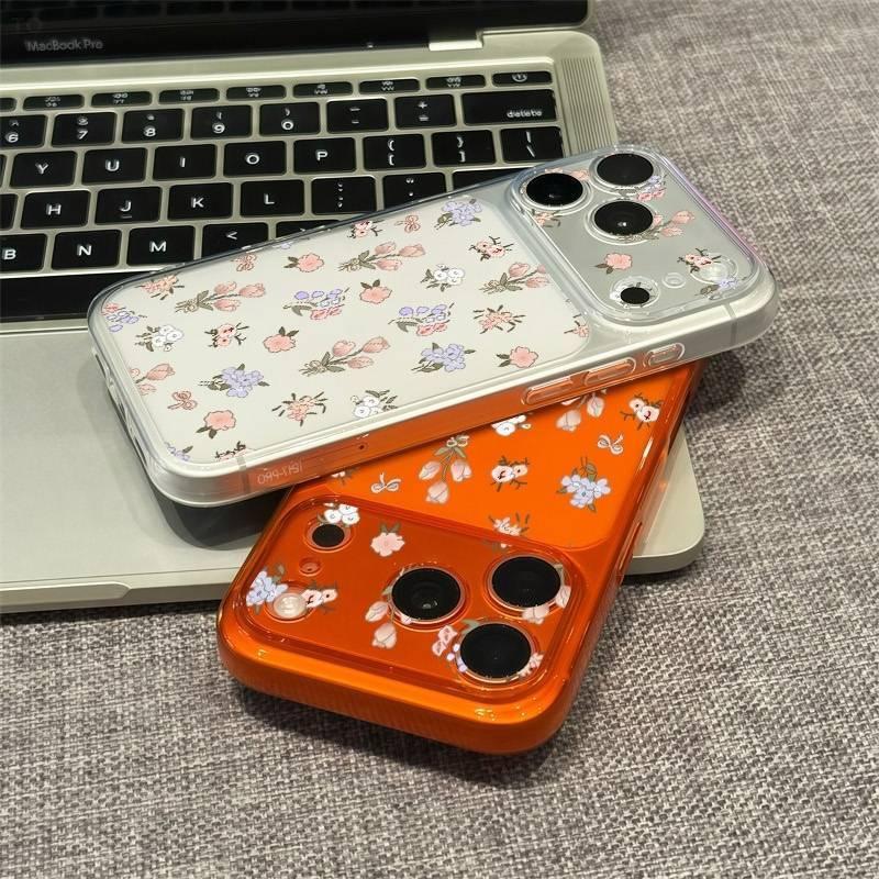 Full Screen Floral Tulip Suitable for Apple 16/17Promax Large Window Mobile Phone Case IP15 Matte 14/13 Soft