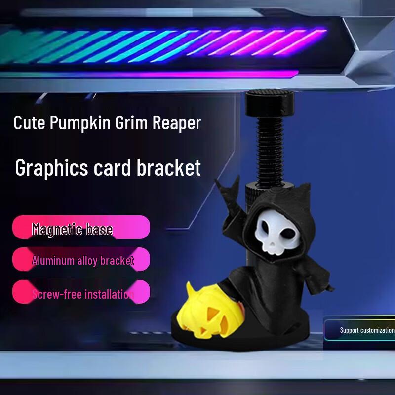 Iterative Space Grim Reaper Pumpkin Skull Graphics Card Holder