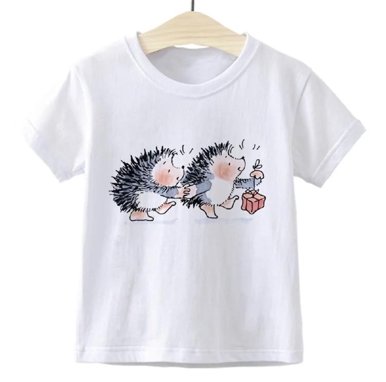 Summer Trendy Kids TShirt for Boys And Girls Cute Child Hedgehog Print Top Casual Summer Clothing for Children