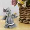 Reading Book Little Dragon Sculpture  Statues Resin Garden Dragon Cute Sculptures Art Ornament Gift for Lawn Patio Decor