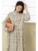 2026 Spring Mori Girl Pure Cotton Floral Print Long Sleeve Loose Pullover Dress