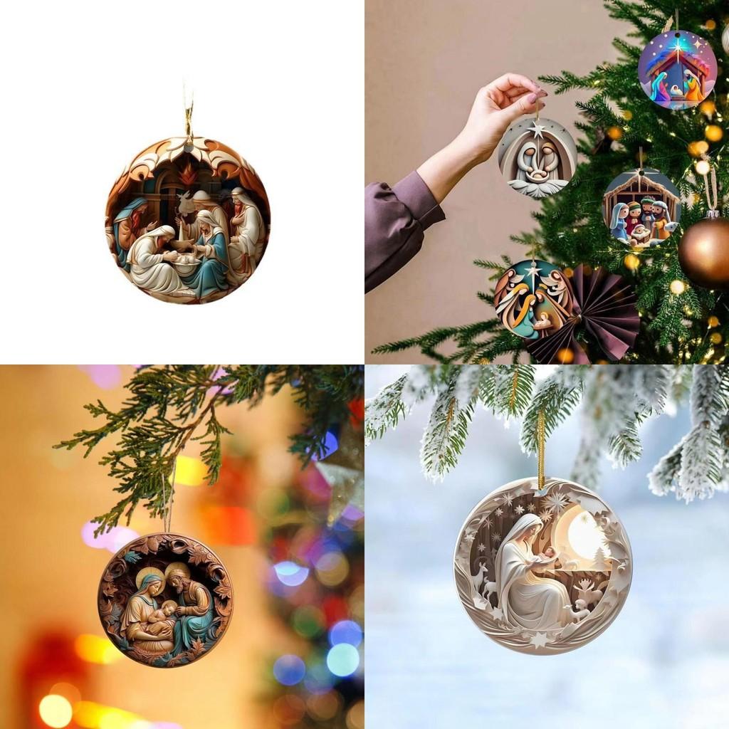 Eyecatching Nativity Scene Car Ornament Vibrant Acrylic Holiday Decor Cars For