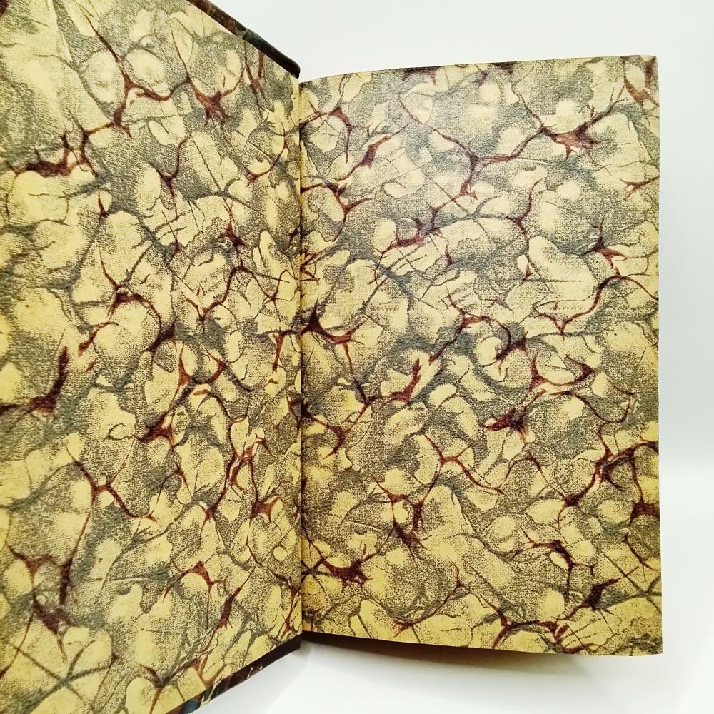 [USED] Florian's Fables, French antique book, leather spine, marbled paper, illustrations