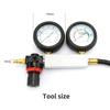 Gasoline Engine Compression Tester Dual Gauge Leakage Detector Kit with Red Case Car Cylinder Leak Down Tester TU-21