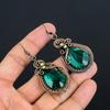 Indicolite Gemstone Earrings, 999 Copper Wire Wrapped Earrings, Handmade Antique Jewelry, Gift For Mother Day