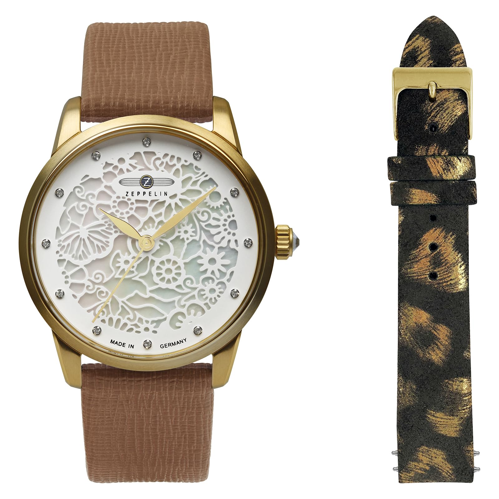 

Casual Watch Princess of the Sky Brown [Zeppelin] 7345-1_SET Women s [Item] білий