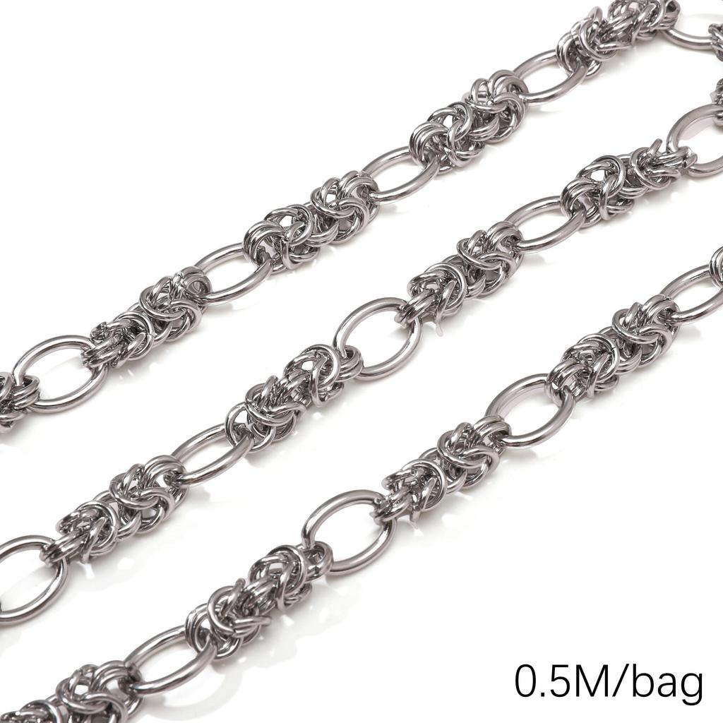 Chaîne Cœur en Acier Inoxydable de 0,5/1 Mètre Chaîne Cubaine Chaîne Punk de Base pour la Fabrication de Colliers Bracelets Bijoux Accessoires