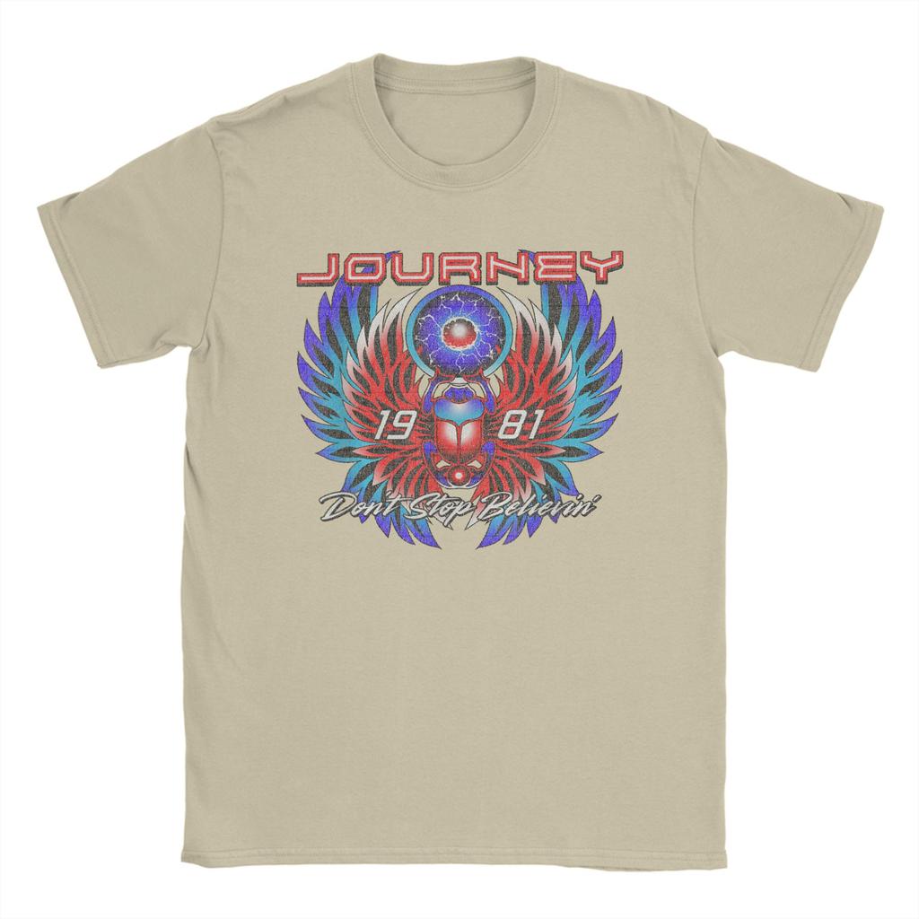 Journey Dont Stop Believin Scarab TShirt Summer  Pure Cotton T Shirts For Unisexs Harajuku DIY Tee Shirt Short Sleeve Funny Tees
