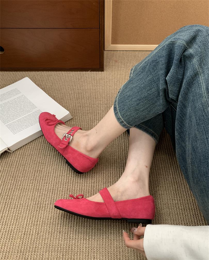 Flat Bottom Round Head Design Single Shoes Women's Shoes 2025 New Spring and Autumn Bow Gentle Ballet Mary Jane Shoes