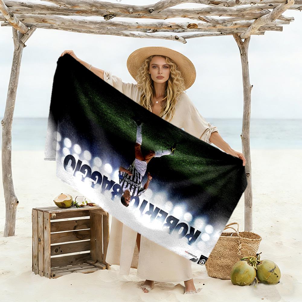 Football Player Action Beach Towel Quick-Dry Soft Microfiber Comfortable Lightweight