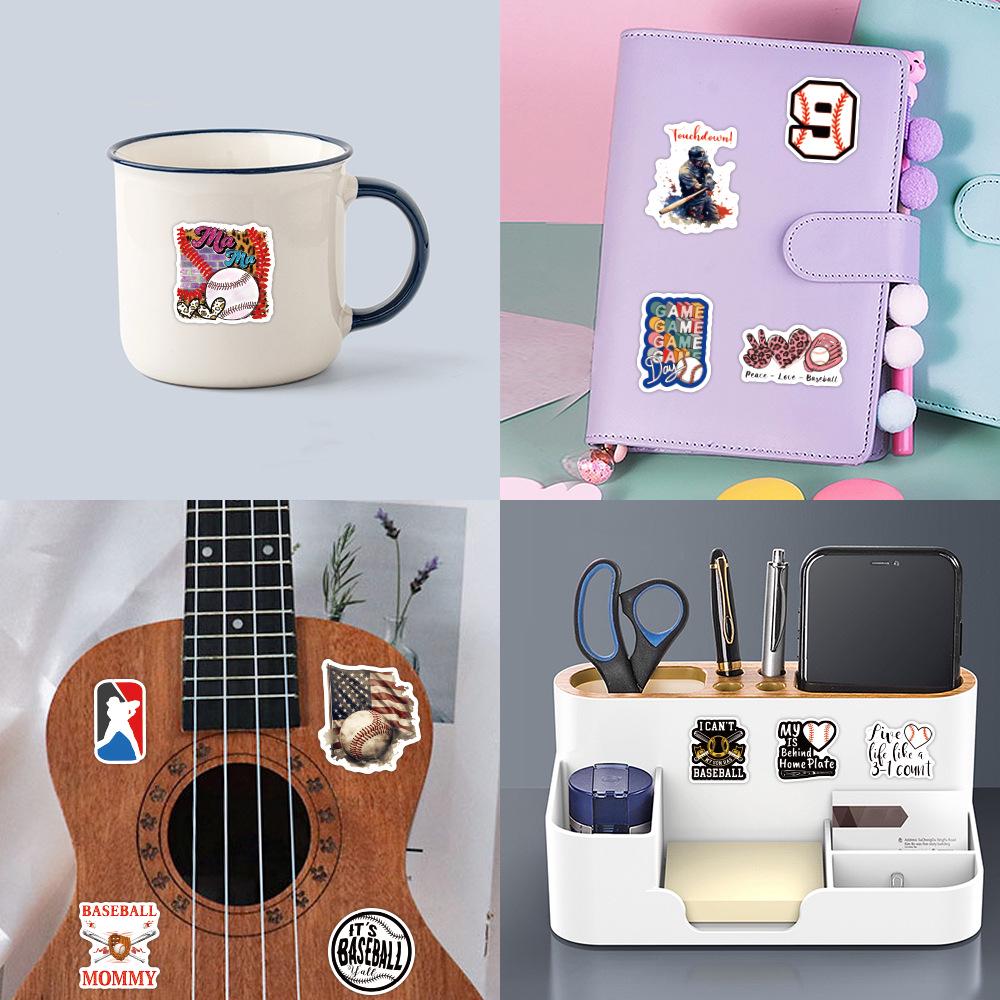 60 Waterproof Baseball Graffiti Stickers for DIY Decoration and Notebooks