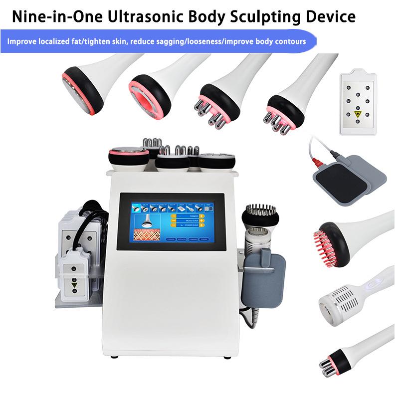 

Customized 9-in-1 English Multi-Handle Body Sculpting Vacuum RF Beauty Device Large Laser Panel